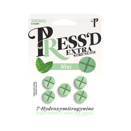 Press'd Extra Strength 40mg 5 Count Tablets (200mg Per Pack ) - MINT.