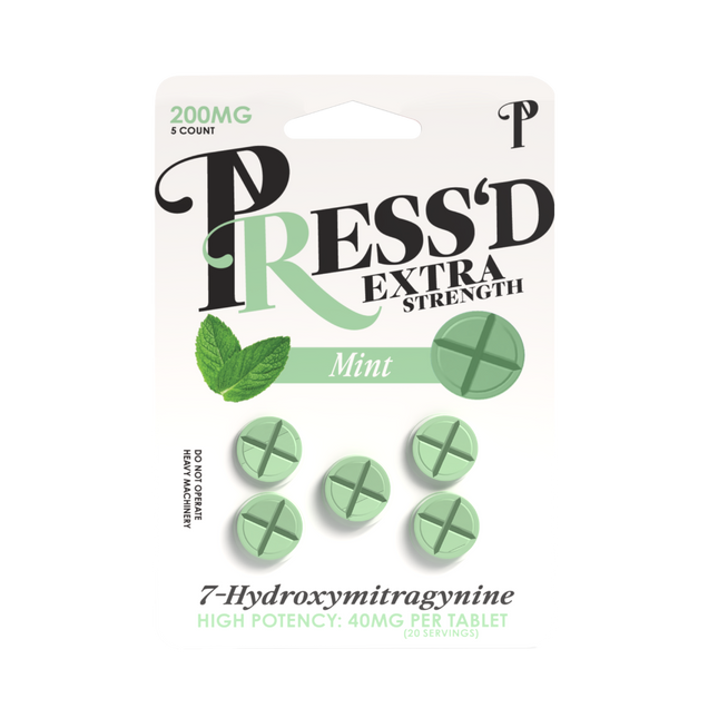 Press'd Extra Strength 40mg 5 Count Tablets (200mg Per Pack ) - MINT.
