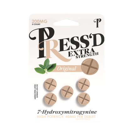 Press'd Extra Strength 40mg 5 Count Tablets (200mg Per Pack ) ORIGINAL.
