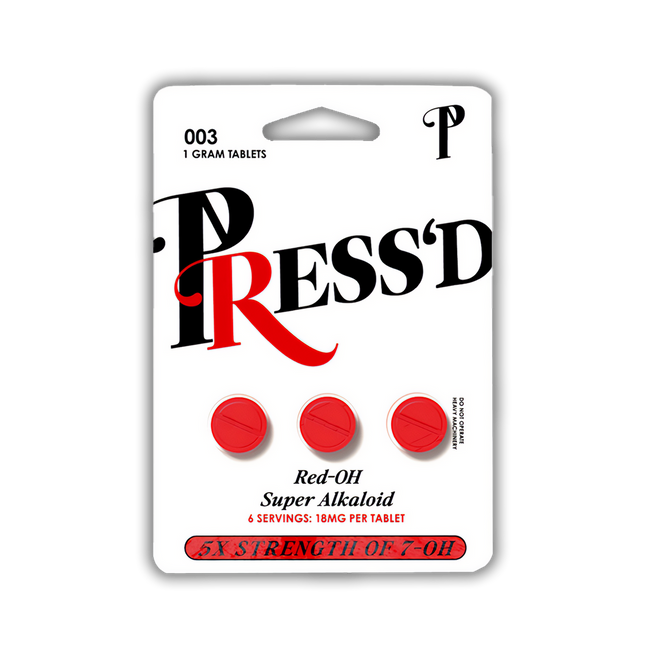 PRESS'D Red-OH Super Alkaloid Tablets - Wholesale Box of 25 3-packs.