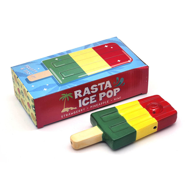 Rasta Ice Pop Ceramic Smoking Hand Pipe.