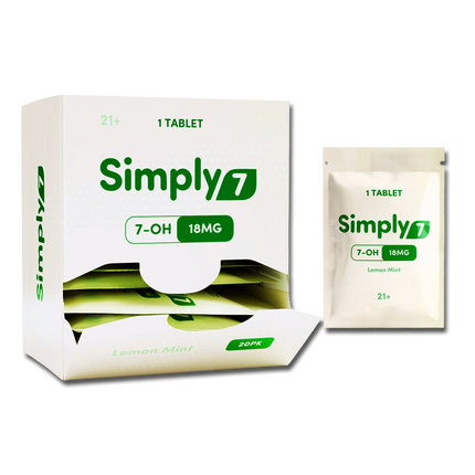 Simply 7 18mg 7-Hydroxymitragynine Tablets Lemon Mint - 1 Count.