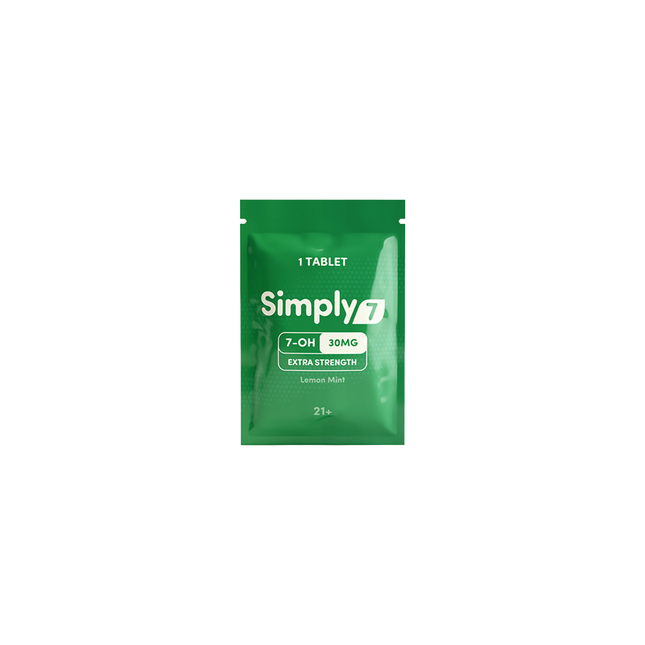 Simply 7 30mg 7-Hydroxymitragynine Tablets Extra Strength Lemon Mint - 1 Count.