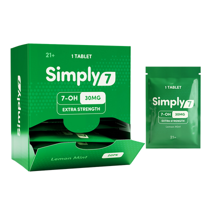Simply 7 30mg 7-Hydroxymitragynine Tablets Extra Strength Lemon Mint - 1 Count.
