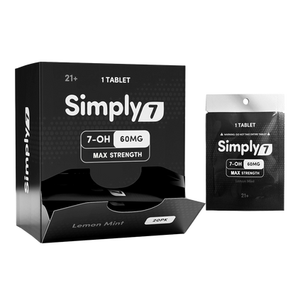 Simply 7 60mg 7-Hydroxymitragynine Tablets MAX Strength Lemon Mint - 1 Count.