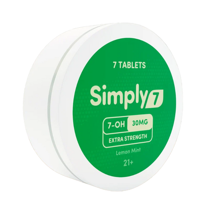 Simply 7 30mg 7-Hydroxymitragynine Tablets Extra Strength Lemon Mint - 7 Count.