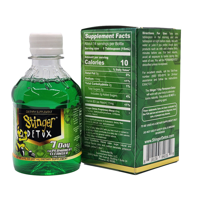 Stinger Detox 7 Day Permanent Cleanser - Lime Flavor.