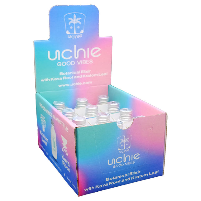 Uchie Good Vibes Kava + Kratom Botanical Elixir Box.