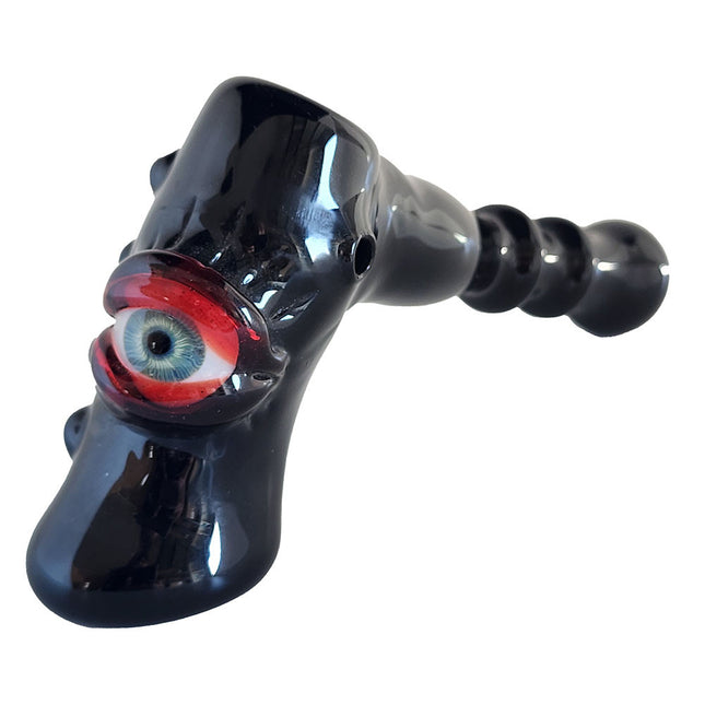 Glass Hand Pipe - Black Red Eye Hammer (for tobacco use only).