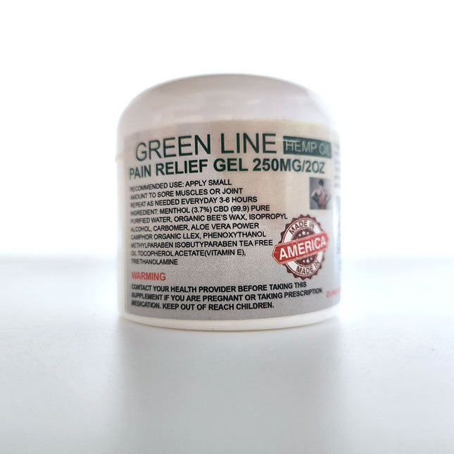 Green Line Hemp Oil Pain-Relief Gel - 250mg - 2oz.